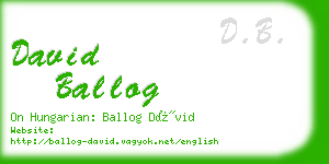 david ballog business card